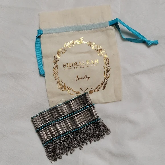 NWT Shiraleah Reverie Silver and Turquoise Chain Bracelet - Picture 3 of 5